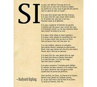 Wallbuddy Si par Rudyard Kipling Poème en Français (29.7cm x 41.9cm (A3), Parchment)