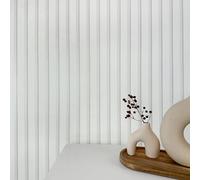 WALLCOVER Papier peint intissé blanc - Rayures grises - Panneaux argentés - Style scandinave - Panneaux muraux modernes - Lamelles - Fabriqué en Allemagne