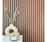 WALLCOVER Papier peint intissé rouge - Rayures noires - Panneaux en terre cuite - Style scandinave - Panneaux muraux modernes - Lamelles - Fabriqué en Allemagne