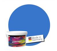 WALLCOVER Peinture murale de qualité supérieure | Bleu | 2.5L = 20m² | Pour les intérieurs à très haut pouvoir couvrant (classe 1) | Finition mate | Fabriquée en Allemagne