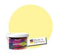 WALLCOVER Peinture murale de qualité supérieure | Jaune | 1L = 8m² | Pour les intérieurs à très haut pouvoir couvrant (classe 1) | Finition mate | Fabriquée en Allemagne