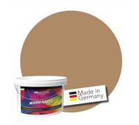 WALLCOVER Peinture murale de qualité supérieure | Marron Cannelle | 2.5L = 20m² | Pour les intérieurs à très haut pouvoir couvrant (classe 1) | Finition mate | Fabriquée en Allemagne
