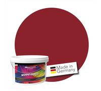 WALLCOVER Peinture murale de qualité supérieure | Rouge: Stockholm | 1L = 8m² | Pour les intérieurs à très haut pouvoir couvrant (classe 1) | Finition mate | Fabriquée en Allemagne