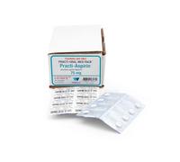 Wallcur Practi-Aspirine 75mg Dose orale unitaire 48 comprimés - Produit simulé pour la formation médicale