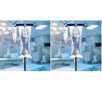 Wallcur Practi-Chlorure de sodium 0,9% 1000mL (Poche IV) 1 Poche - Produit de simulation pour la formation médicale (Lot de 2)