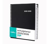 WallDeca Agenda 2025 2026, Agenda Scolaire & Professionnel, Planificateur Journalier, Hebdo & Mensuel, Carnet de Rendez-Vous, Reliure Double Spirale, Juil 2025-Juin 2026 (20,3 x 15,2 cm, en Allemand)