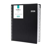 WallDeca Agenda Journalier 2026, Planner 2026 Scolaire et Familial, Semainier et Planificateur Hebdomadaire Mensuel, Agenda Professionnel à Spirale pour Fille et L’Étudiant (20 x 15 cm, Allemand)