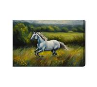 WALLERO Impression sur toile cheval au galop 120 x 80 cm