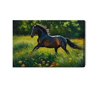 WALLERO Impression sur toile - Cheval au galop - 40 x 30 cm