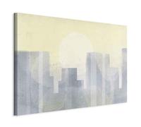 WALLERO Impression sur toile - Motif ville abstraite - Trois variantes - Décoration murale moderne et impression d'art - Pour salon, chambre à coucher, cuisine, couloir - 90 x 60 cm