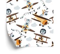 Wallero Papier peint intissé Animaux féeriques dans avions 50×1000 cm