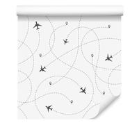 Wallero Papier peint intissé Avions 50×1000 cm