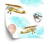 Wallero Papier peint intissé Avions et ballons 50×1000 cm