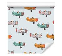 Wallero Papier peint intissé Avions féeriques style vintage 50×1000 cm