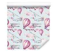 Wallero Papier peint intissé Ballons parmi avions 50×1000 cm