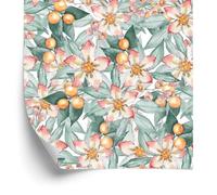 Wallero Papier peint intissé Feuilles et fleurs 50×1000 cm