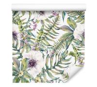 Wallero Papier peint intissé Feuilles fleurs 50×1000 cm