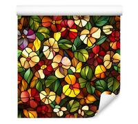 Wallero Papier peint intissé Fleurs effet vitrail 50×1000 cm
