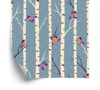 Wallero Papier peint intissé Oiseaux multicolores parmi arbres 50×1000 cm