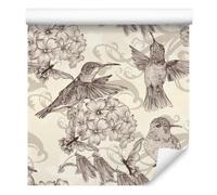 Wallero Papier peint intissé Oiseaux parmi feuilles 50×1000 cm