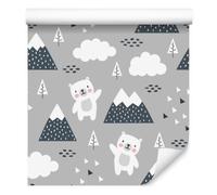 Wallero Papier peint intissé Oursons parmi nuages et górami 50×1000 cm