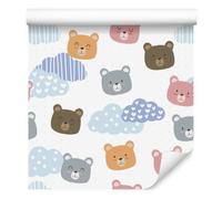 Wallero Papier peint intissé Oursons parmi pois 50×1000 cm