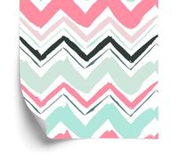 Wallero Papier peint intissé Zigzags multicolores 50×1000 cm