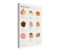 Wallero Tableau sur toile Sucré Dessert dans Catalogue - Déco murale moderne & impression artistique | Tableau pour salon chambre cuisine entrée 80x120