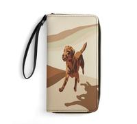Wallet A Brown Dog Portefeuille en cuir avec dragonne pour homme et femme Motif chien Marron 19,8 x 10,4 x 2,5 cm, Un chien marron, 7.8 x 4.1 x 1 inches, Moderne