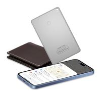 Wallet Tracker Card Ultra Fin, Air Tag Traceur Carte,Rechargeable Localisateurs d’Objets Compatible avec Apple Localiser (iOS Uniquement) pour Portefeuille/Bagages/Valise/Sac/Clés, Étanche IP68, Gris