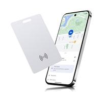 Wallet Tracker pour Android, carte de suivi intelligente sans fil rechargeable, carte de suivi de portefeuille fine compatible avec Google Mon appareil (Android uniquement), pour valises/sacs, blanc