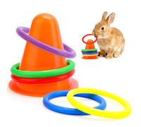 WALLFID Ensemble De 6 Pieces,Jouet Lapin,Maison Lapin,Jouet pour Lapin,Accessoire Lapin,Jouet Nain Interieur pour Amusement Et Bien Etre A La Maison,Securite Renforcee,Entretien Facile (Orange)