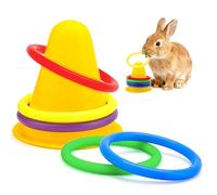 WALLFID Ensemble De 6 Pieces,Jouet Lapin,Maison Lapin,Jouet pour Lapin,Accessoire Lapin,Jouet Nain Interieur pour Amusement Et Bien Etre A La Maison,Securite Renforcee,Entretien Facile (Jaune)