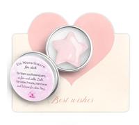 WALLFID Étoile Porte-Bonheur en Pierre Naturelle dans boîte Cadeau Antichoc, compacte et Facile à emporter, avec Carte Message et Carte à écrire, idée Cadeau pour Amour, Courage et Espoir