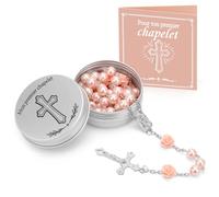 WALLFID,Mon premier chapelet,Chapelet Catholique,Baptême Fille,Cadeau Spirituel,Ensemble Complet Avec Carte Et Boîte De Souveni