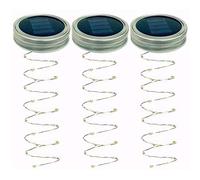 Wallfire Paquet de 3 Lampes solaires à encastrer dans Le Bocal Solaire Mason Jar à lumière Solaire pour couvercles en Verre (Color : 2m White)