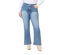 WallFlower Luscious Curvy Bootcut Mid-Rise Insta Stretch Juniors Jeans (Standard and Plus), Andrea, 15 Long Femme
