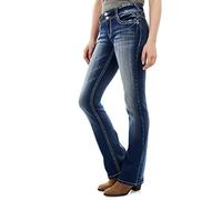 WallFlower Luscious Curvy Bootcut Mid-Rise Insta Stretch Juniors Jeans (Standard and Plus), Jenna, 48 Grande Taille Courte Femme