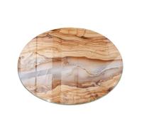 Wallfluent Plaque Décorative ⌀ 80 cm Résistance aux Taches Surface Lisse Plaque de Sécurité Outils D'installation Nettoyage Facile Imperméable Durable Bords Polis - Bois Naturel avec résine