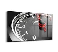 Wallfluent Verre coloré Durable 140x70cm Image Décoration murale Verre d'art pour l'intérieur Peinture sur verre Tachymètre de voiture