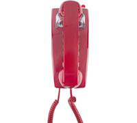 Wallfon Cable : Téléphone Mural Filaire Vintage 70, Compatible Lignes Fixes, Box Et Routeurs, Rouge