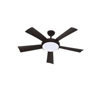 Far Elek Ventilateur de plafond Wallis – 38 W, Ø1320 mm, bois noir, télécommande, sélecteur de vitesse