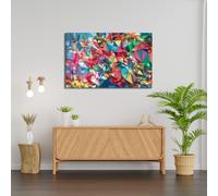 Wallity, 0439 - 72 x 46, Peinture décorative en verre trempé, Multicolore, 100 % verre trempé, 46 x 72 cm
