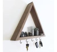 Wallity, AA149, porte-clés, 100 % BOIS MASSIF, noyer, 30 x 6 x 30 cm