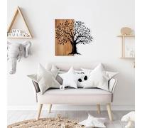 Wallity Accessoire mural élégant et décoratif en bois, 58 x 60 cm, 100% bois et métal, noyer et noir, design unique, parfait pour la décoration intérieure, 3,66 kg