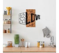 Wallity Accessoire mural élégant et décoratif en bois, 58 x 68 cm, 100% bois et métal, noyer et noir, design unique, parfait pour la décoration intérieure, 3,64 kg