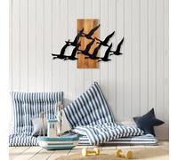 Wallity Accessoire mural élégant et décoratif en bois, 58 x 84 cm, 100% bois et métal, noyer et noir, design unique, parfait pour la décoration intérieure, 3,35 kg