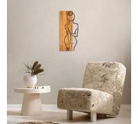Wallity Accessoire mural élégant et décoratif en bois, noyer et noir, 27 x 58 cm, 50% bois (3 cm) et 50% métal (1,5 mm), design unique avec variations naturelles
