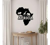 Wallity, Africa- SKL2474, Noir, Autres décorations pour la maison, 66 x 70 cm, 100% métal (épaisseur : 1