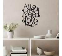 Wallity, All You Need is Love, Accessoire mural décoratif en métal, noir, 100 % METAL, 44 x 57 cm